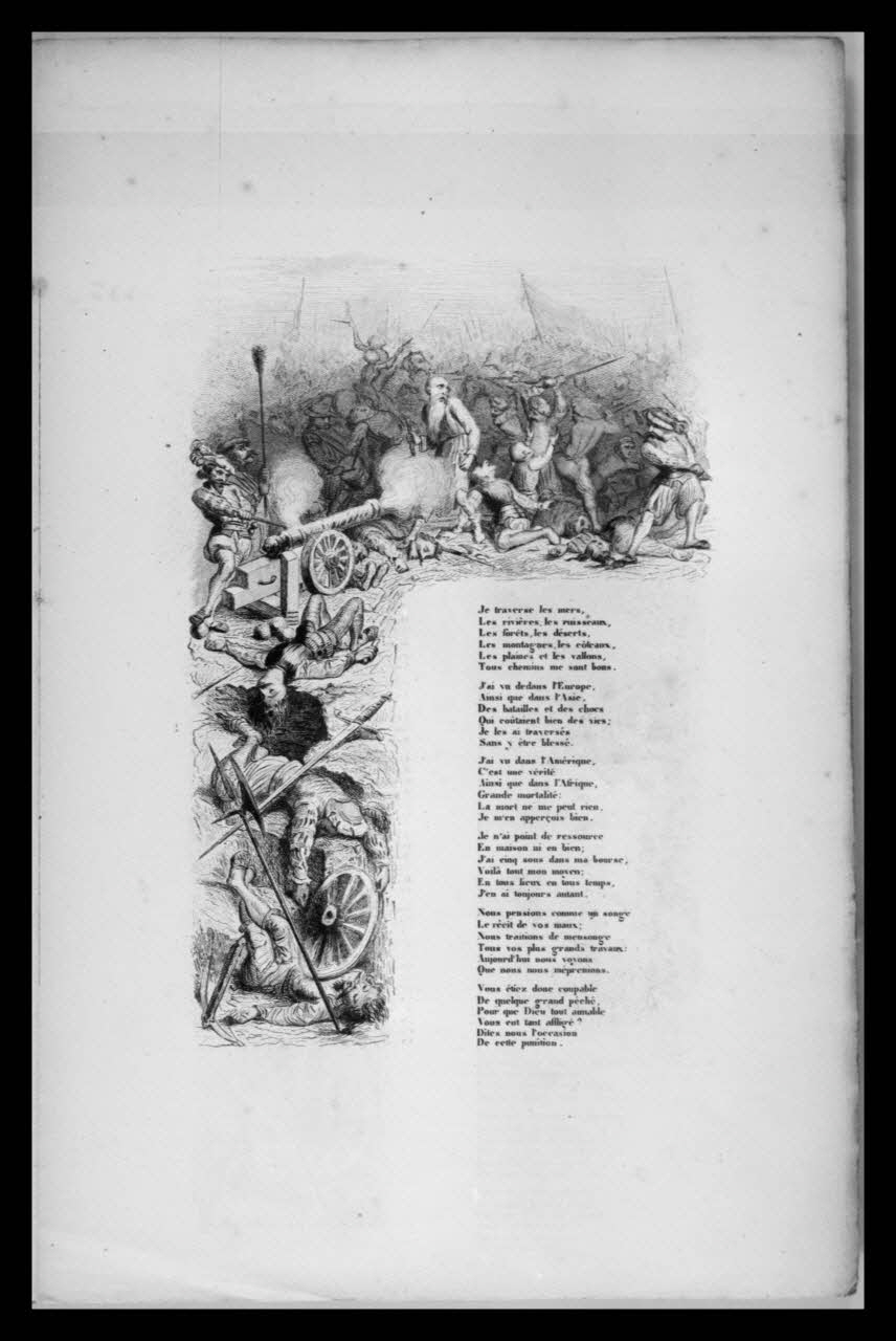 photographie "Complainte du Juif errant". Texte en vers. Impression noir et blanc. Ill. cuivre noir et blanc. Page 3 Ph.1959.83.43 Photo