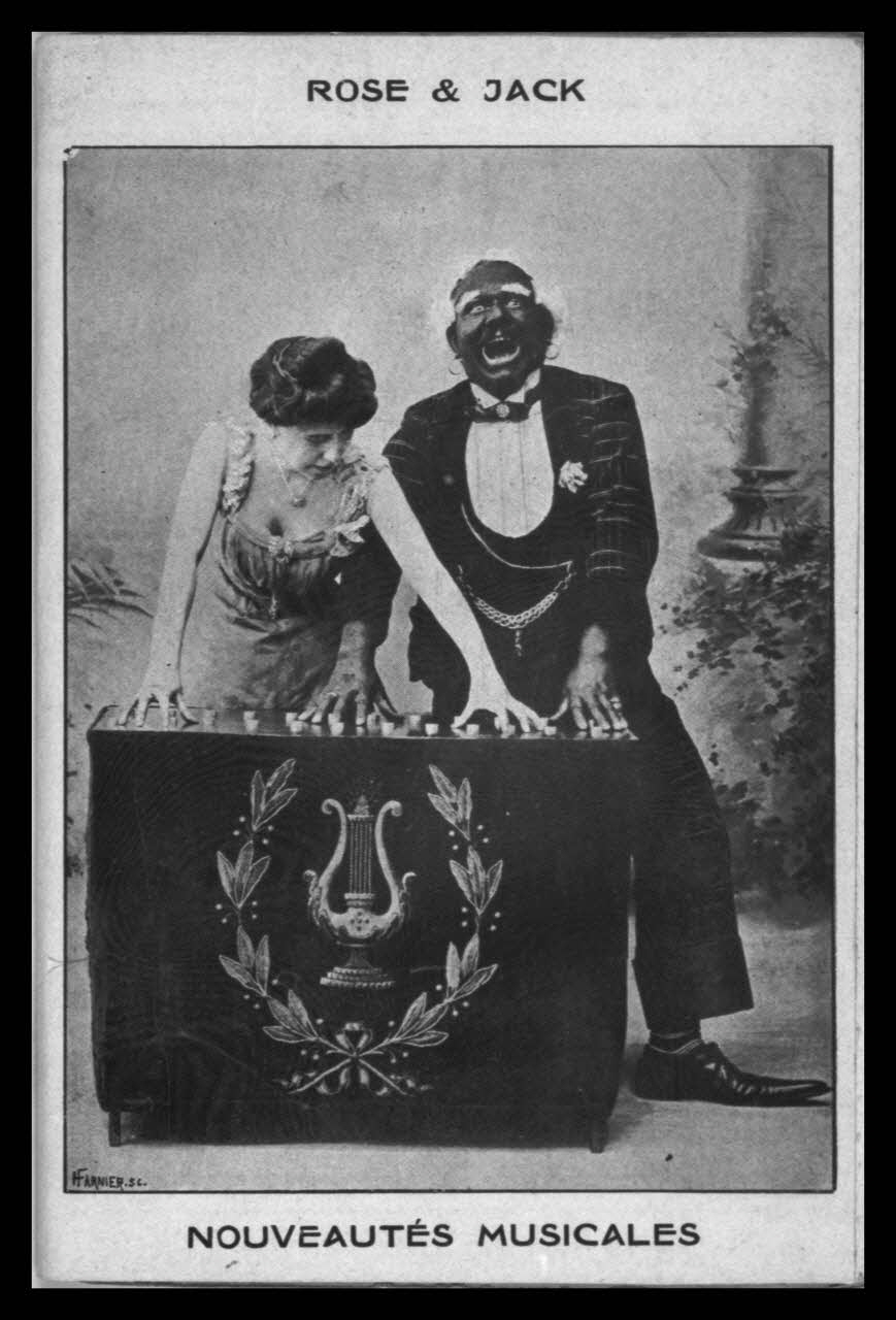 Microfilm Service photographie Dépliant. Reproduction industrielle (lithographie noir et blanc). "Rose et Jack. Nouveautés musicales". Signé M. Farnier. Violon et ballon France 1960/4/1 Ph.1960.54.10 Photo