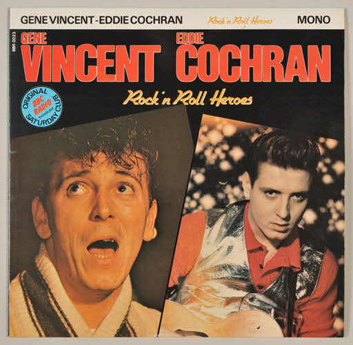 Eddie Cochran ; Gene Vincent ; Big Beat Records ; Musidisc-Europe; ; Archives Disco Revue ; P. Besse disque 33 tours Rock'n Roll Heroes 1982 2001.69.16.179 Photo