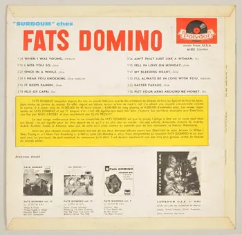 disque 33 tours Surboum chez Fats Domino 2001.69.16.184 Photo