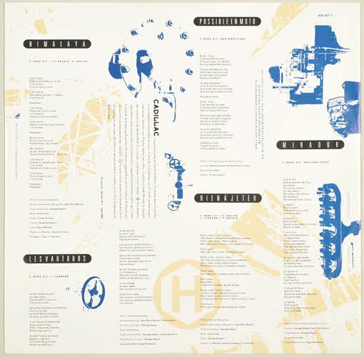 Yvonne Jones ; Serge Pérathoner ; Michael Landau ; Tim Landers ; Jean-Pierre Bucolo ; Thibaut Abrial ; Claude Salmiéri ; Michel Gaucher ; Jean-Pierre Janiaud ; Olivier Esperito Santo ; Norbert Krief ; Etienne Roda-Gil ; Roland Guillotel ; George Augier ; Vinnie Colaiuta ; Jannick Top ; Gérard Bikialo ; Jacques Cardona ; Carole Frédéricks ; Jean-Claude Petit ; Philips ; Phonogram ; Laura Hallyday Productions ; Tony Frank ; Antonietti Pascault disque 33 tours Cadillac 1989 2001.69.16.20.1-2 Photo