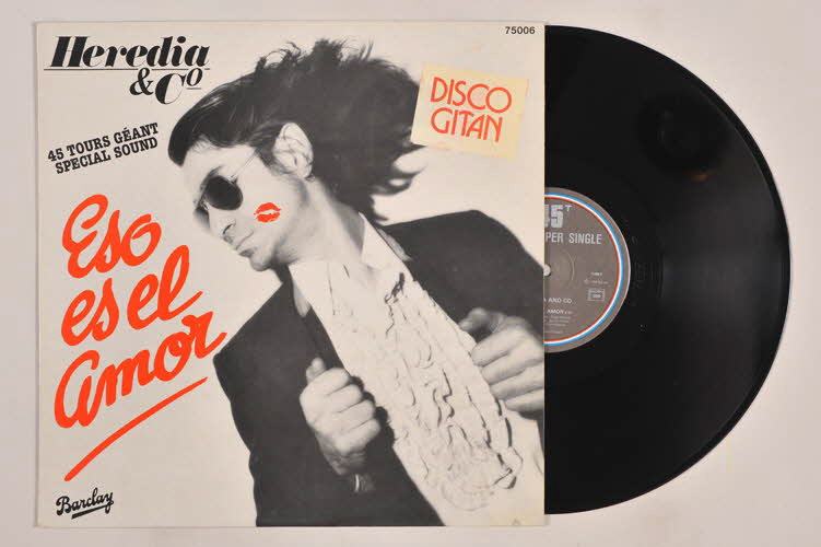 Alain Labacci ; Heredia & Co ; Jacqueline Herrenschmidt ; Mick Lanaro ; Barclay ; Jean-Baptiste Mondino ; Arto Print disque 45 tours Heredia & Co 1978 2001.69.16.62 Photo
