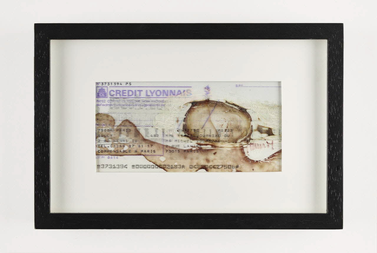 Michel Journiac collage Chèque de Sang Ile-de-France, France 1993 2021.9.1 Photo Mucem / Marianne Kuhn