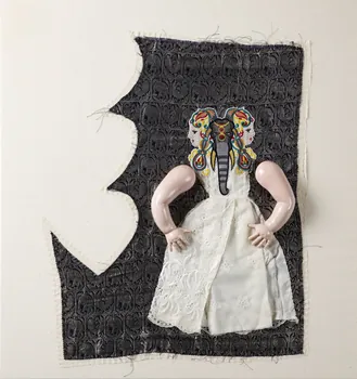 Delaine Le Bas collage 'Gypsy' The Elephant In The Room Royaume-Uni 2018 2022.22.1  Photo Mucem / Marianne Kuhn