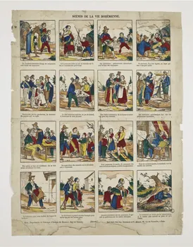 Delhalt, Roy et Thomas estampe Scènes stéréotypées de la "vie bohémienne" Lorraine, France 1859-1892 1953.86.4128 Photo Mucem / Marianne Kuhn