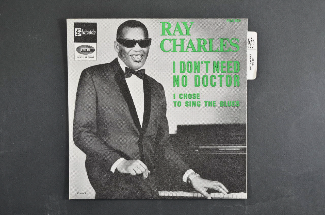 Ray Charles ; Emi Stateside pochette de disque I chose to sing the blues France 1967/11 2001.69.16.3267 Photo Mucem