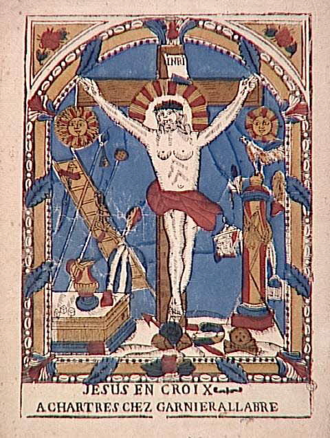 Jacques-Pierre Garnier-Allabre imagerie ancienne JESUS EN CROIX Chartres 1805-1828 1972.83.7 Photo RMN-Grand Palais (Mucem)