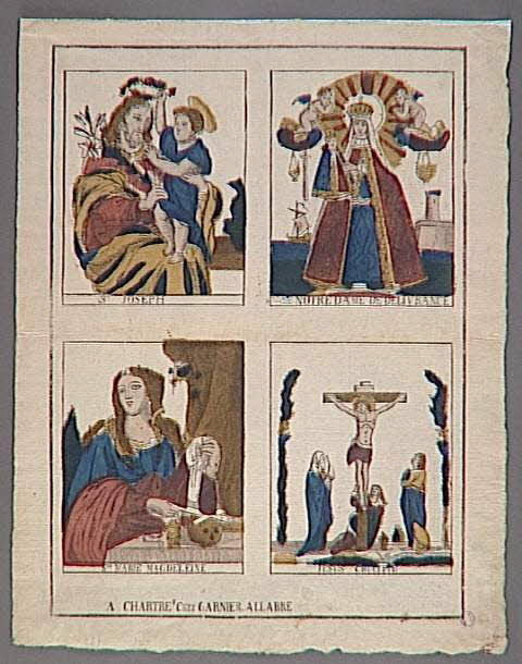Jacques-Pierre Garnier-Allabre imagerie ancienne Planche de saints Chartres 1822-1828 1982.3.203 Photo RMN-Grand Palais (Mucem)