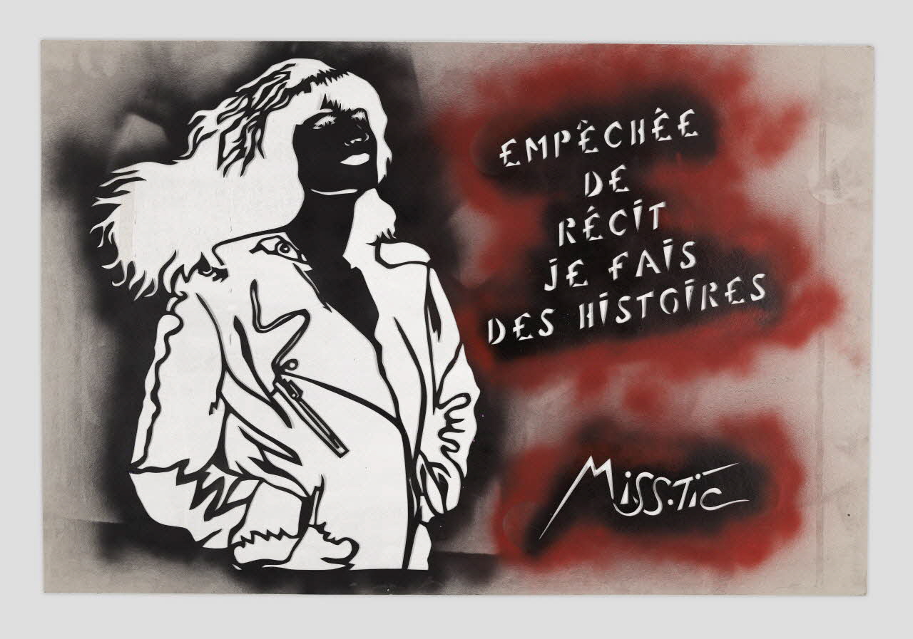 Miss Tic pochoir Empêchée de récit, je fais des histoires Île-de-France, France 2012 2013.1.2 Photo Mucem / Marianne Kuhn