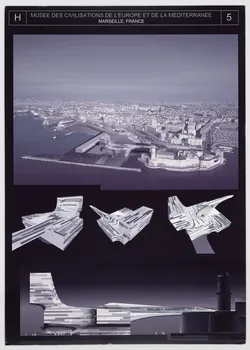 Zaha Hadid panneau Projet du concours d'architecture pour le Mucem J4 France 2002 2017.42.5.4 Photo Mucem / Marianne Kuhn
