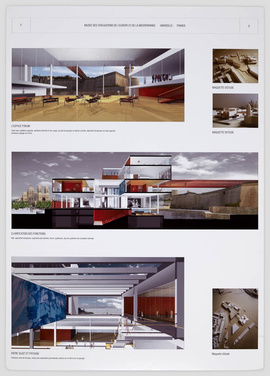 Pierre-Louis Faloci panneau Projet du concours d'architecture pour le Mucem J4 France 2002 2017.42.8.7 Photo Mucem / Marianne Kuhn