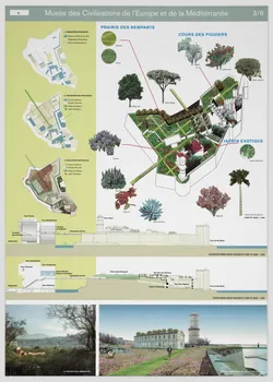 OMA ; Rem Koolhaas ; Julien Monfort panneau Projet du concours d'architecture pour le Mucem J4 France 2002 2017.42.9.5 Photo Mucem / Marianne Kuhn