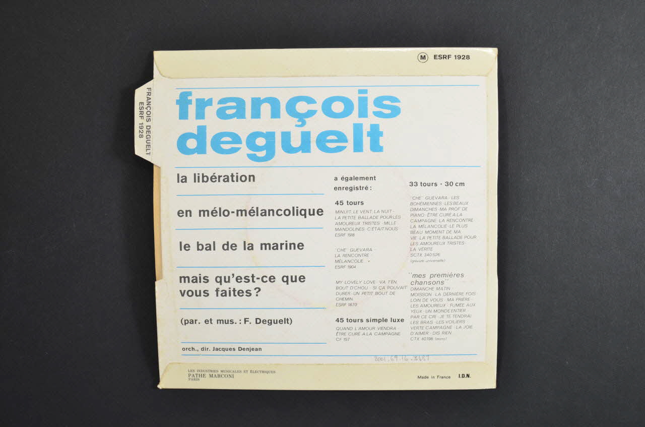 pochette de disque Mais qu'est ce que vous faites ? 2001.69.16.3487  Photo Mucem