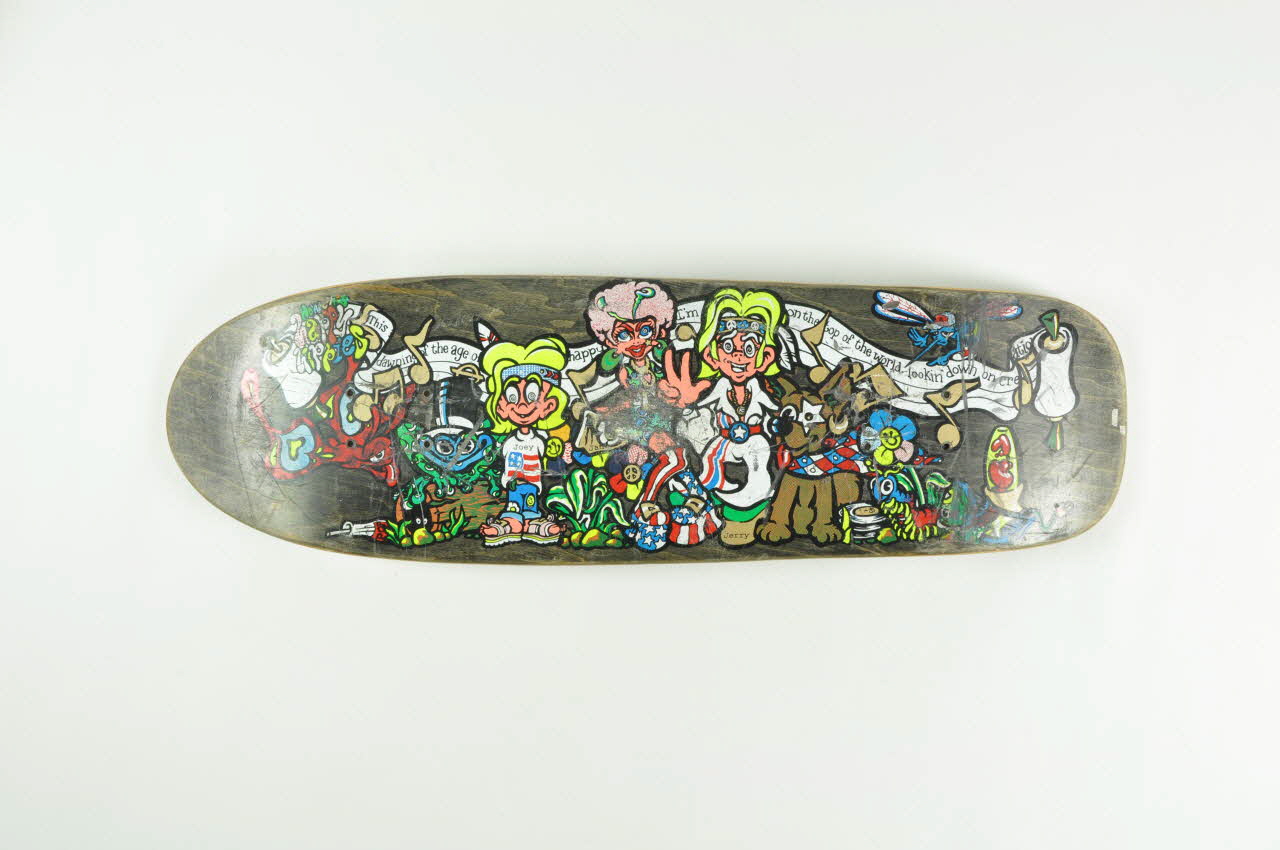 New Deal Skateboards planche de skateboard Planche "Howell's Happy Hippies" dédiée à Andy Howell. Californie, Etats-Unis 1991 2002.45.19 Photo Mucem