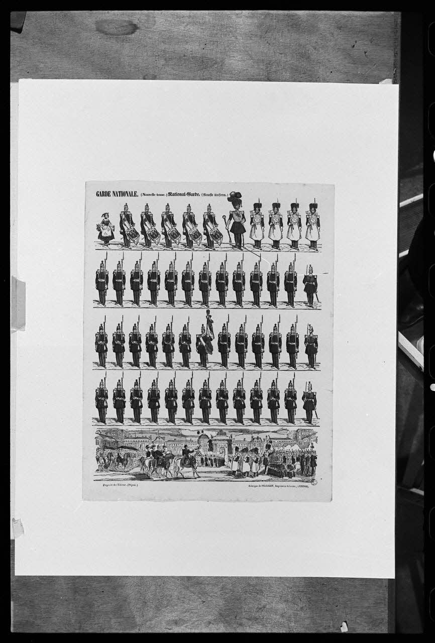 photographie "Garde Nationale". Estampe. Bois couleur sur papier vergé édité par la Maison Pellerin à Epinal Ph.1977.1.1172 Photo