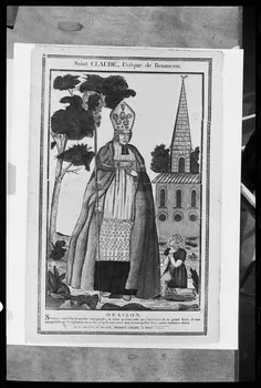 photographie "Saint Claude en costume d'évêque". Estampe. Bois couleur sur papier vergé édité par la Maison Pellerin à Epinal Ph.1977.1.1186 Photo