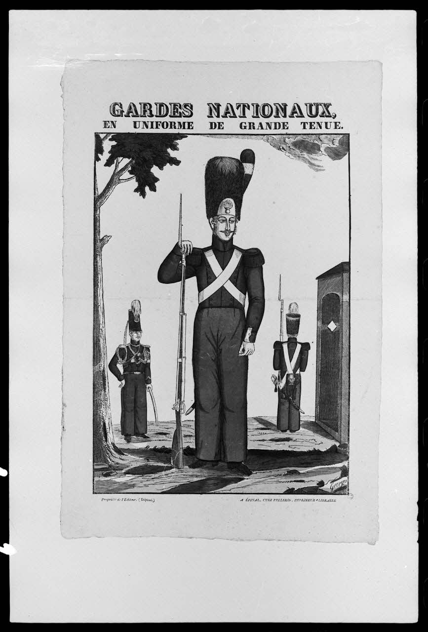 photographie "Garde Nationale". Estampe. Bois couleur sur papier vergé édité par la Maison Pellerin à Epinal Ph.1977.1.1201 Photo