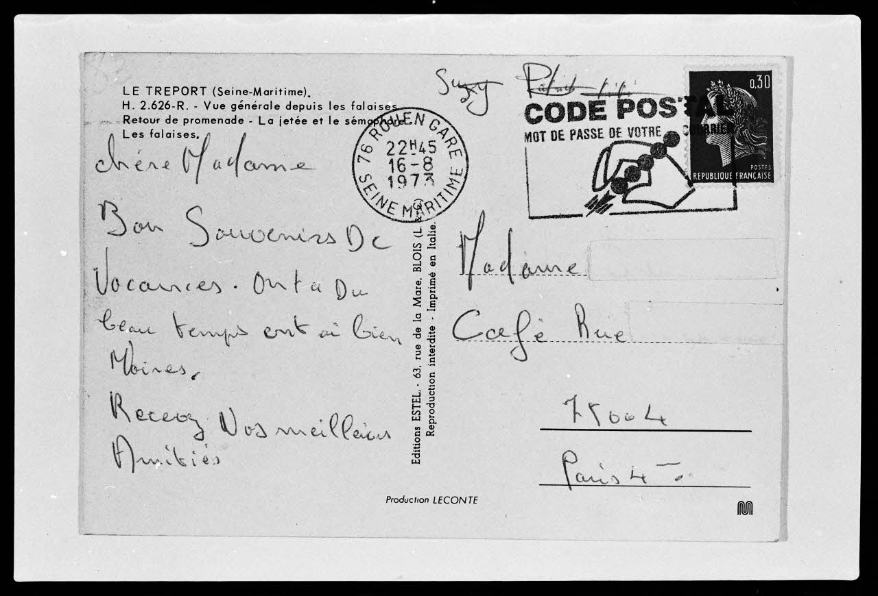 Jean-Michel Caté photographie Carte postale France 1977 Ph.1977.1.1523 Photo