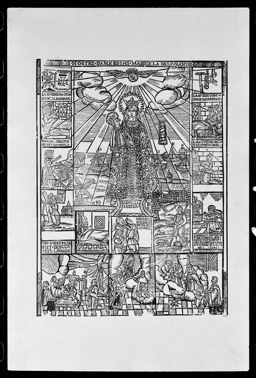 photographie "Notre-Dame de Délivrance" Estampe. Bois noir et blanc sur papier vergé Ph.1977.1.844 Photo