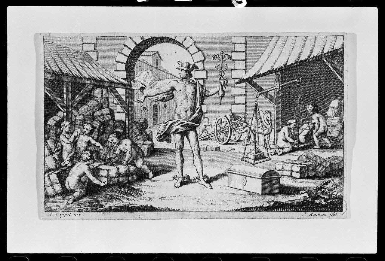 photographie "Mercure". Estampe. Bois noir et blanc sculpté par J. Audrain et édité par Coypel Ph.1977.1.855 Photo