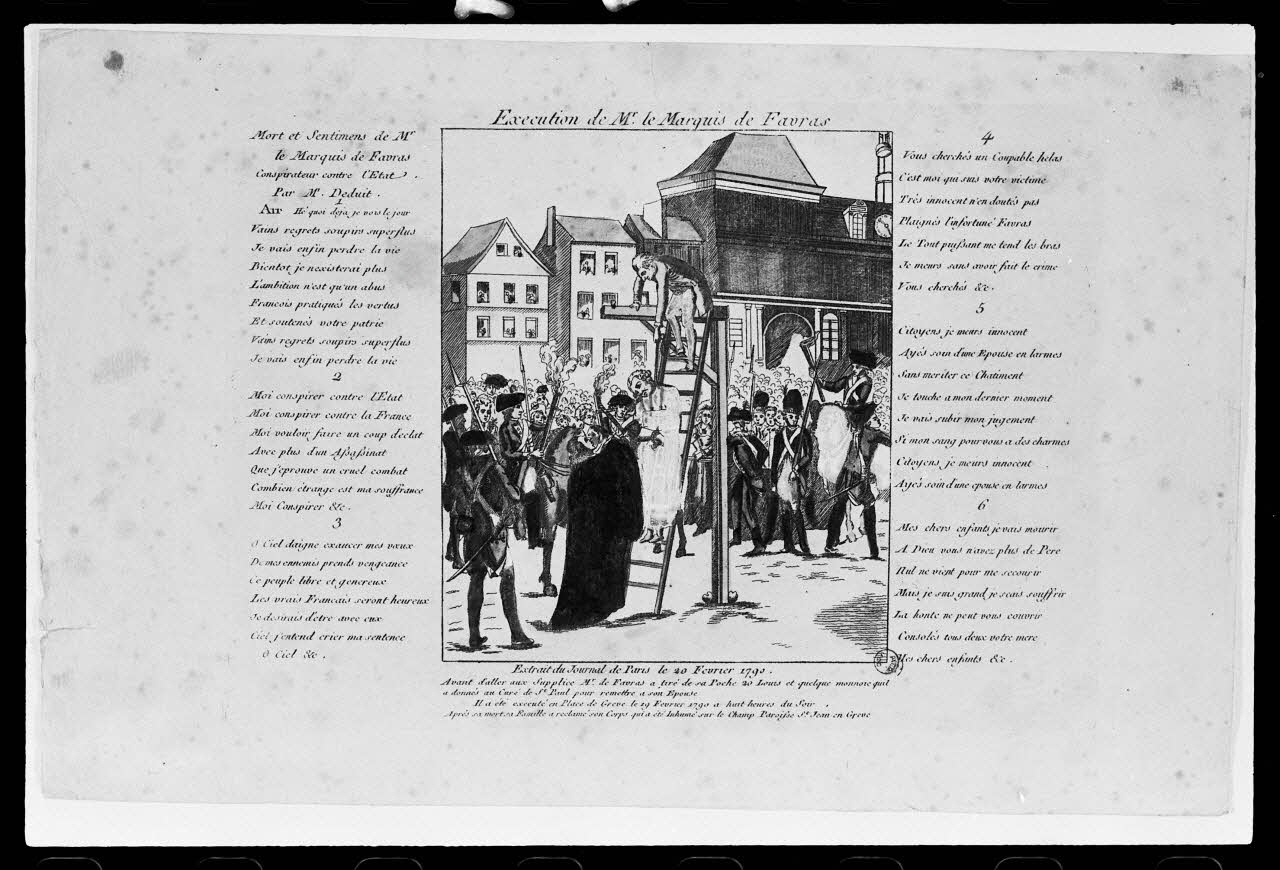 photographie "Exécution de Favras pour la conspiration de 1790". Estampe Ph.1977.1.877 Photo