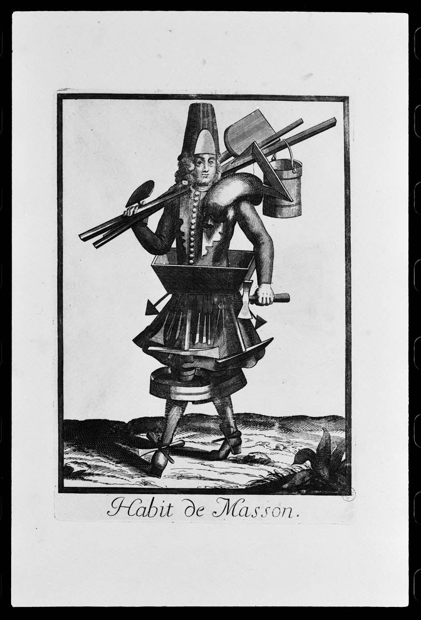 photographie "Maçon en costume sympbolique". Estampe. Cuivre noir et blanc Ph.1977.1.890 Photo