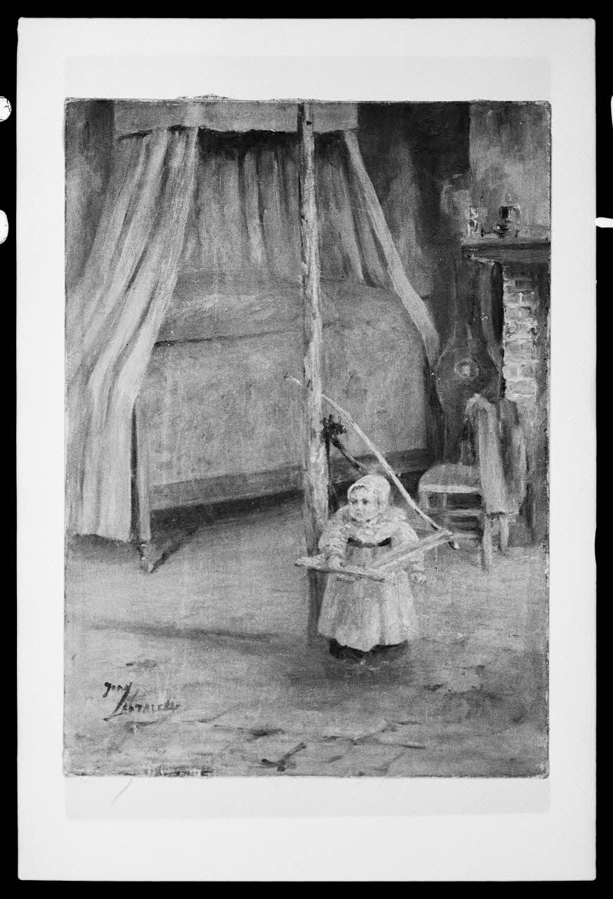 photographie Peinture à l'huile représentant un trotteur sur un tourniquet Ph.1978.27.12 Photo