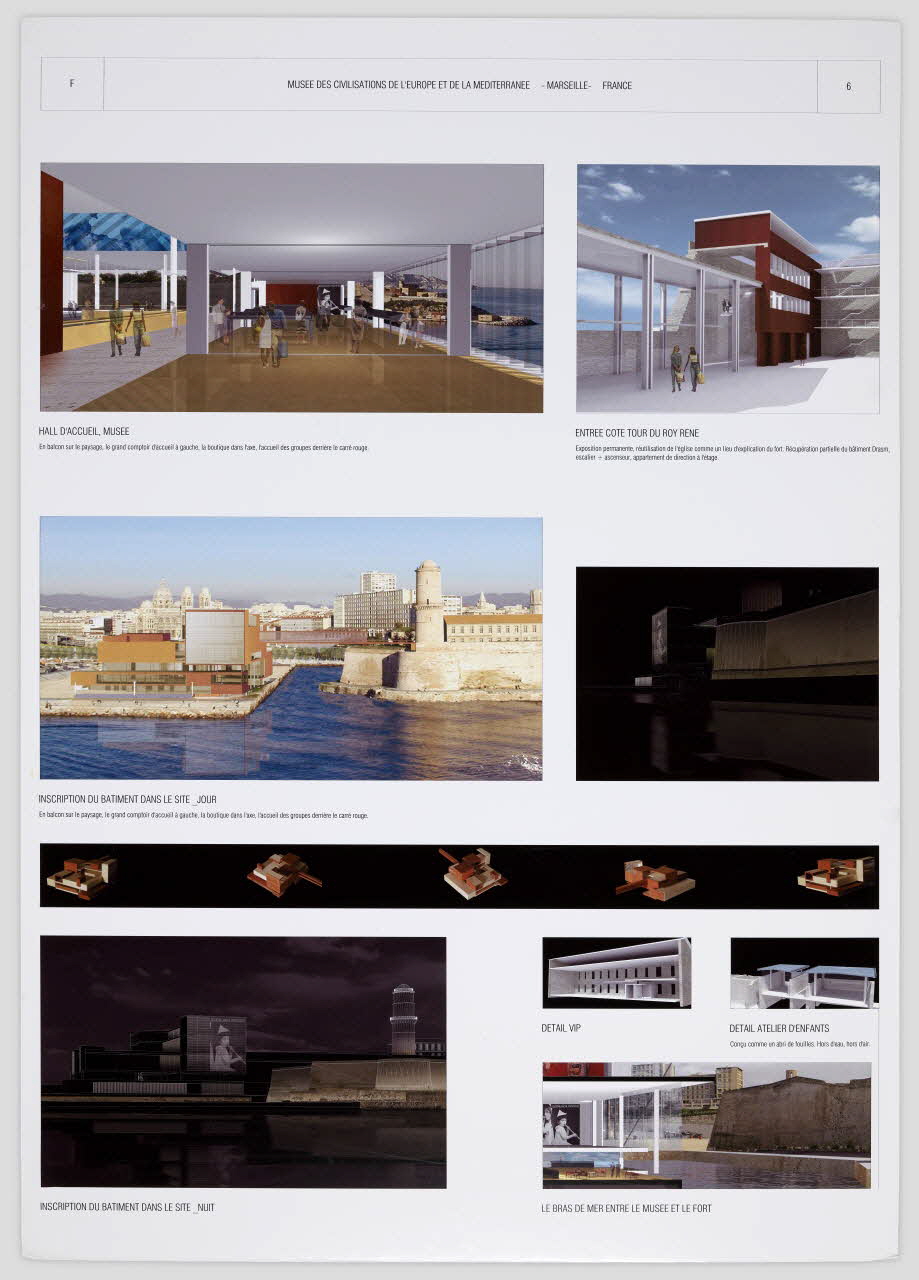 Pierre-Louis Faloci panneau Projet du concours d'architecture pour le Mucem J4 France 2002 2017.42.8.8 Photo Mucem / Marianne Kuhn
