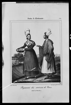 photographie Estampe représentant une coiffe de femme. "Paysannes des environs". Lithographie couleur. Maison Charpentier à Nantes Ph.1979.2.168  Photo