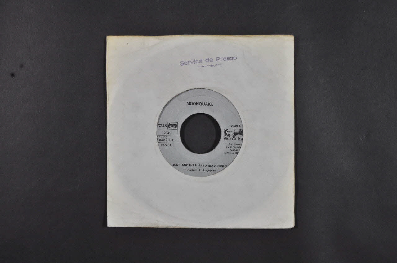 disque 45 tours Just another saturday night 2001.69.16.613.1-2 Photo Mucem