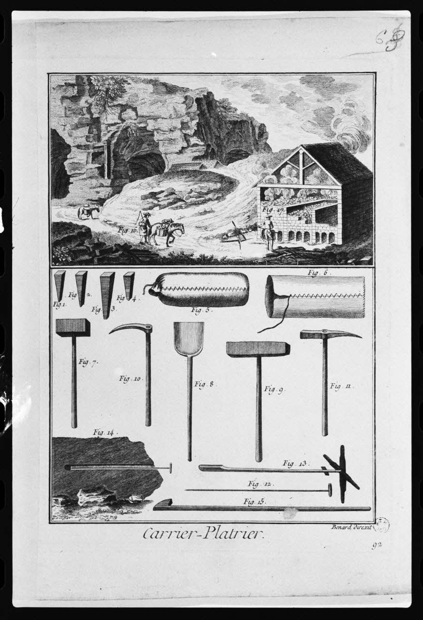 photographie Illustration d'un carrier-plâtrier issue de "L'Encyclopédie" de Monsieur Denis Diderot Ph.1979.121.3 Photo