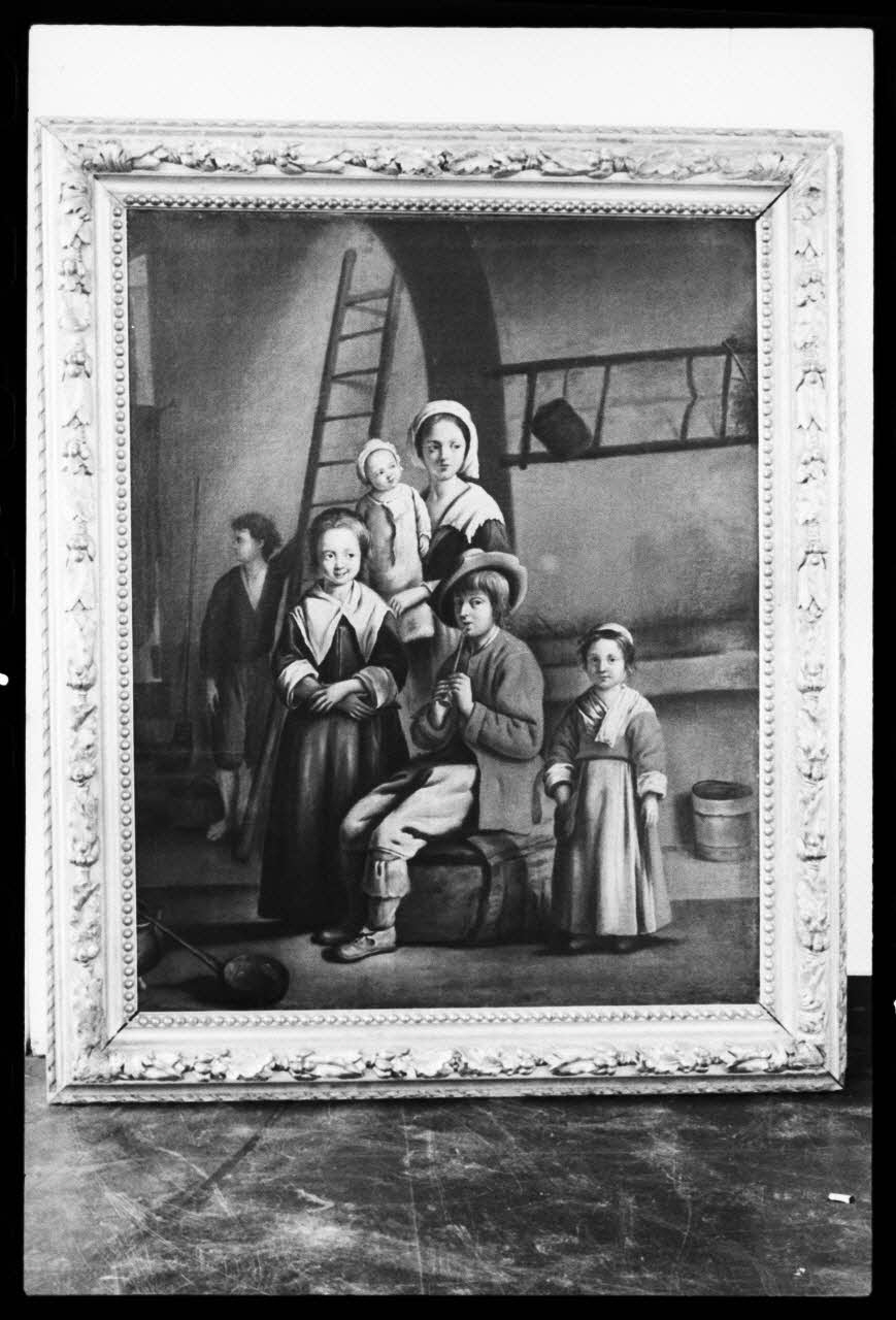 photographie Intérieur de ferme. Copie du tableau de Le Nain. Peinture à l'huile Ph.1981.39.74 Photo