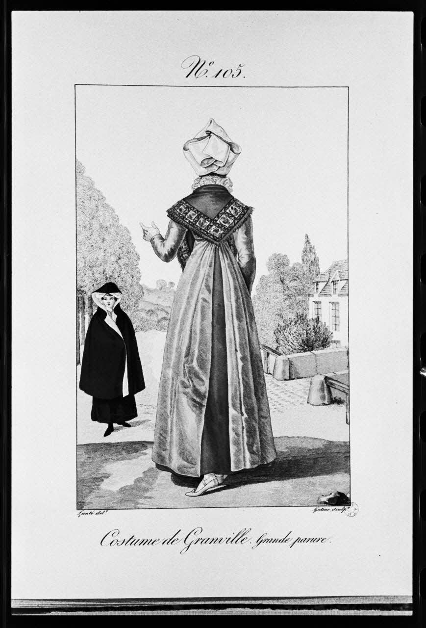 photographie "Grande parure". Estampe. Costume de femme. Coiffe. Lanté et Gâtine. 1827 Ph.1981.3.105 Photo