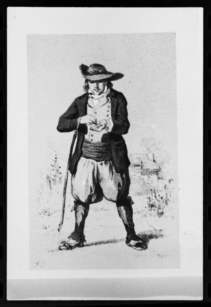 photographie Estampe de Frédéric Sorrieu. Costume d'homme en 1865 dans "Découverte du costume breton" de Rossel et Vidal Ph.1981.43.42 Photo