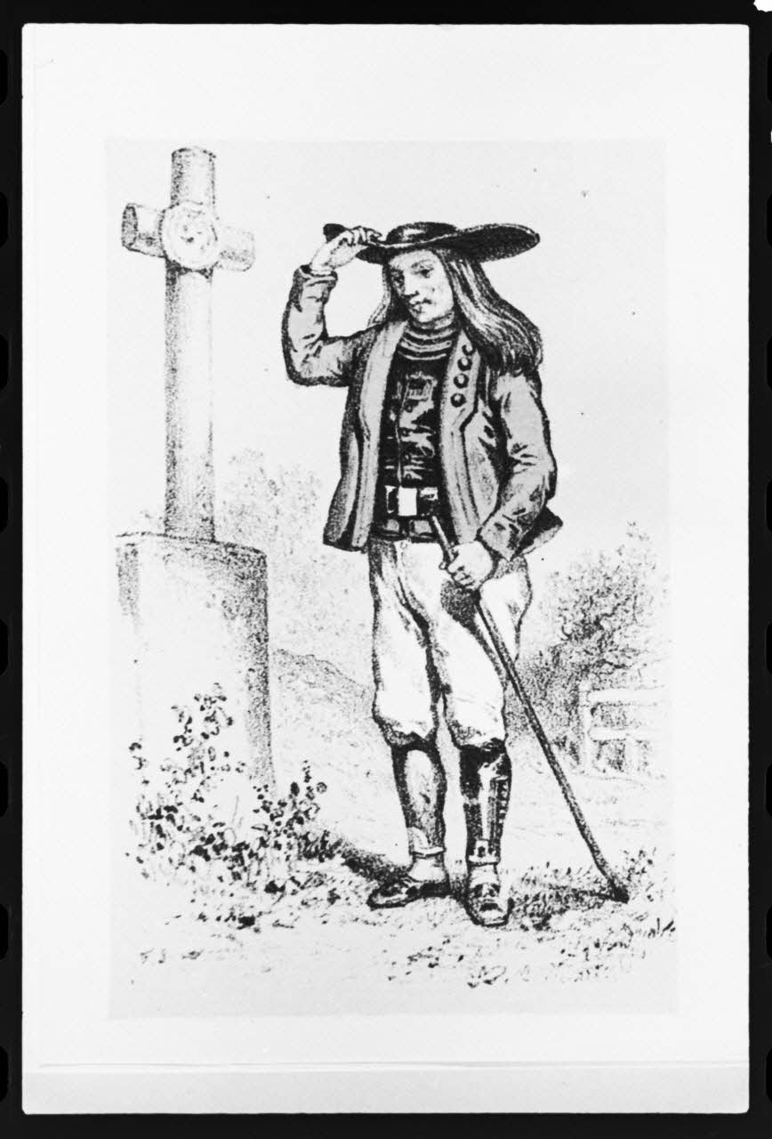 photographie Estampe de Frédéric Sorrieu. Costume d'homme et croix de chemin en 1865 dans "Découverte du costume breton" de Rossel et Vidal Ph.1981.43.46 Photo