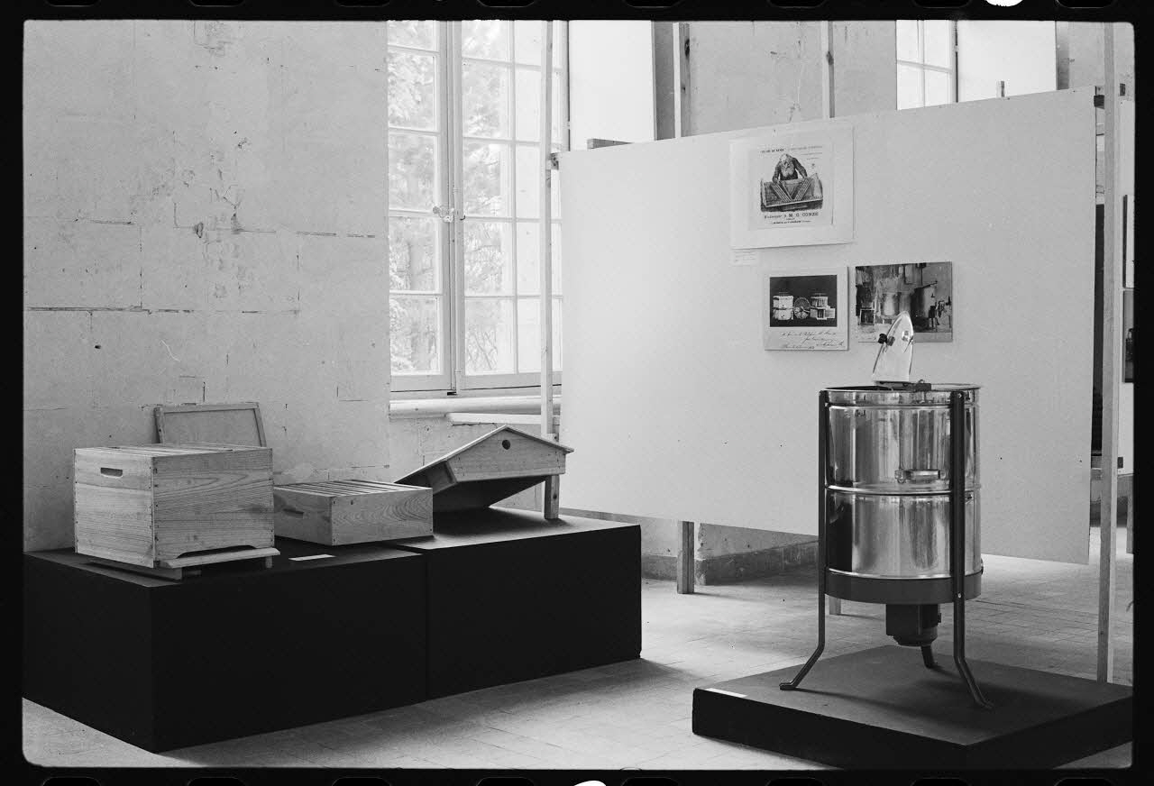 photographie Vitrine sur l'apiculture à Saint-Riquier. Exposition "des fleurs au miel". Photographie par Collomb et Jaoul. 1979 Ph.1982.15.33 Photo