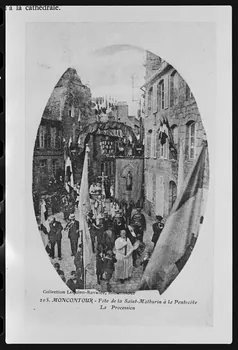 photographie Carte postale. Procession de Saint Mathurin à la Pentecôte. "Pardons bretons du temps passé" par J. Duchemin Ph.1982.24.15  Photo