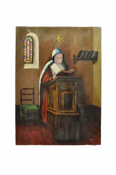 Armand Ravier tableau Nonne en prière Languedoc-Roussillon, France 1939 1946.45.2 Photo Mucem