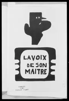 photographie Affiche : "La voix de son maitre". Charles de Gaulle à la télévision. Dans les affiches de mai 68. Tchou Ph.1983.24.2 Photo