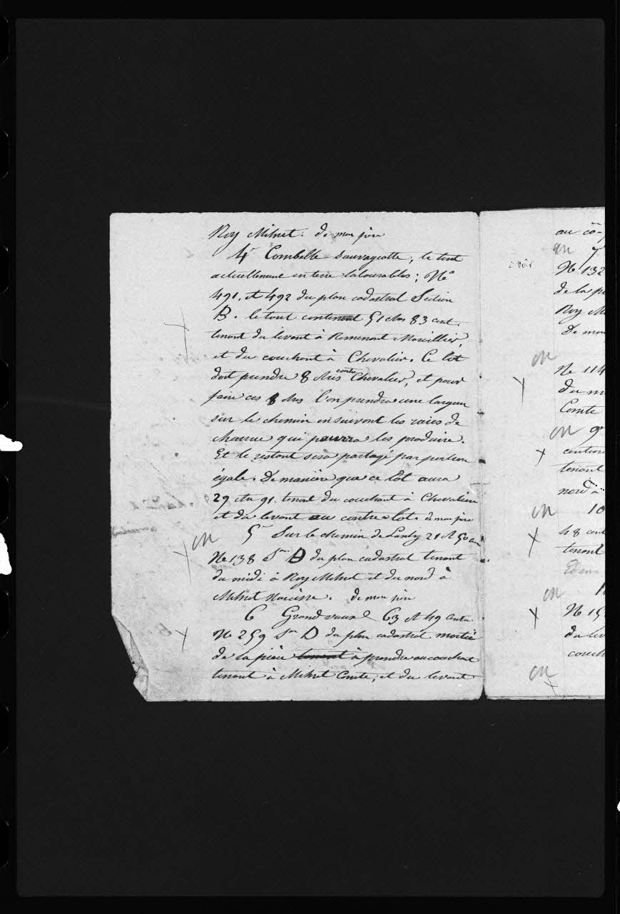 Frédéric Duchesne photographie Manuscrit prêtés sur des actes de ventes. Papiers administratifs. Partage d'immeubles Champagne-Ardenne, France 1872 Ph.1983.40.17 Photo