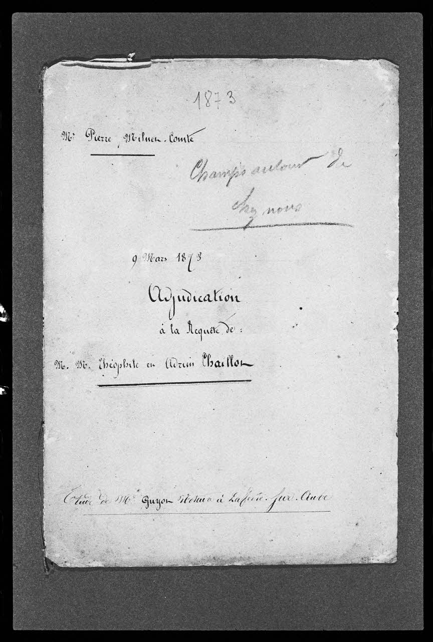 photographie Acte notarié concernant la vente d'un terrain. 1873 Ph.1983.50.14 Photo