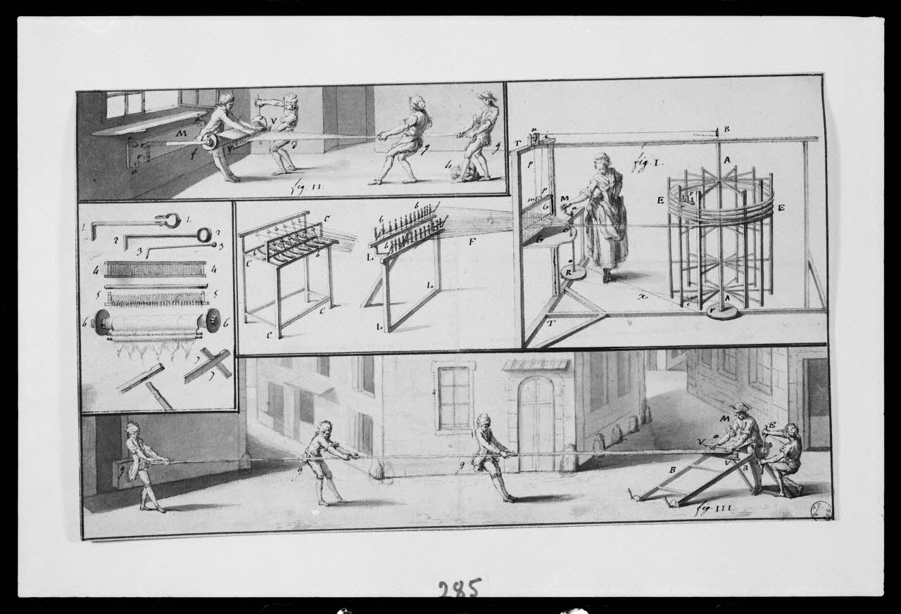 photographie Dessin préparatoire à l'encyclopédie. Fabrique d'obtention des fibres Ph.1984.1.196 Photo