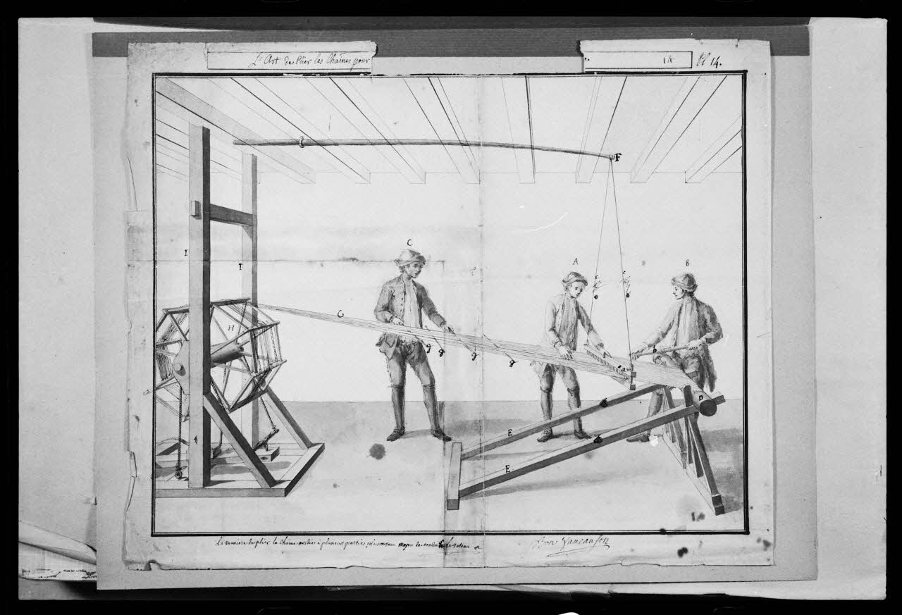 photographie Dessin préparatoire à l'encyclopédie. Fabrique d'obtention des fibres Ph.1984.1.198 Photo