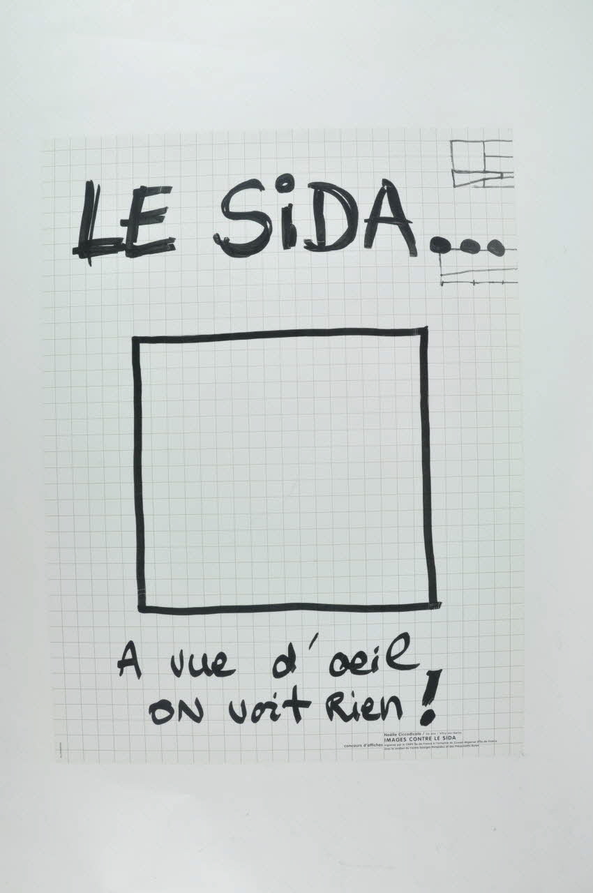 Ciccodicola Noëlle affiche " Le Sida.. A vue d'oeil on voit rien !" France Vitry sur Seine 1995 2002.93.10 Photo Mucem
