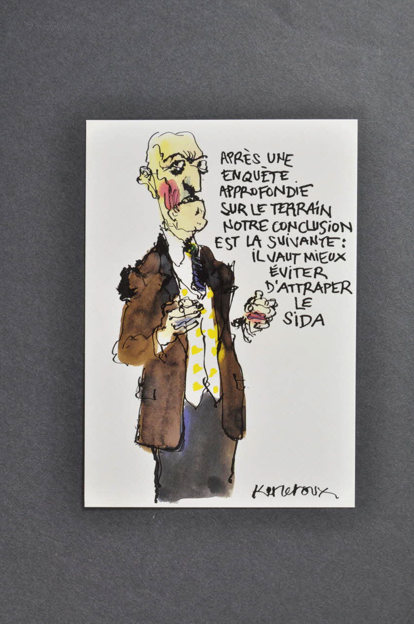 Kerkeroux ; Association Aides carte postale Il vaut mieux éviter d'attraper le sida France 2002 2002.93.11.11 Photo Mucem