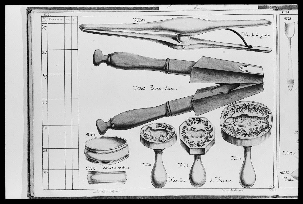 photographie "Album de jeux et tabletterie : outillage spécialisé". Catalogue daté de 1850. Reproduction industrielle et gouache, dessin et lithographie par Defrondats Ph.1984.2.141 Photo