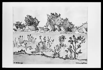 photographie "La grande brière au Nord de l'ile de fedrun". Aquarelle de J. S. Gauthier. Datée de 1966 Ph.1984.2.5 Photo