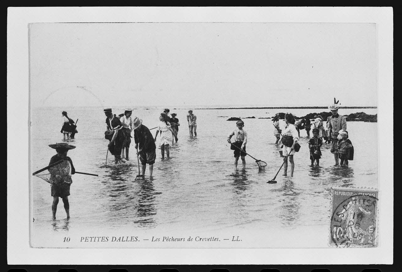 photographie Carte postale. Pêche à la crevette en mer Ph.1984.53.22 Photo