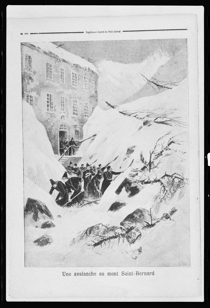 photographie "Avalanche au Mont Saint-Bernard". In "Le Petit Journal". 1897 Ph.1984.56.7 Photo