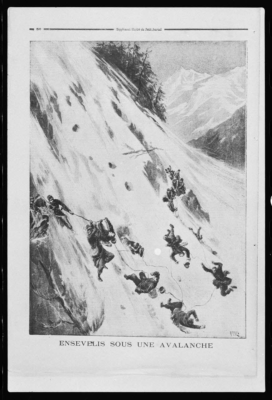 photographie "Ensevelis sous une avalanche". In "Le Petit Journal". 1897 Ph.1984.56.9 Photo